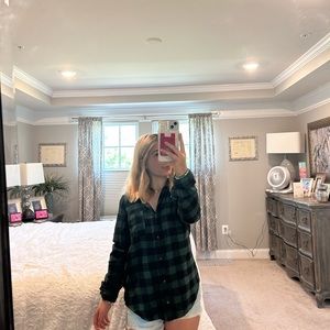 Green and blue flannel size small from American Eagle